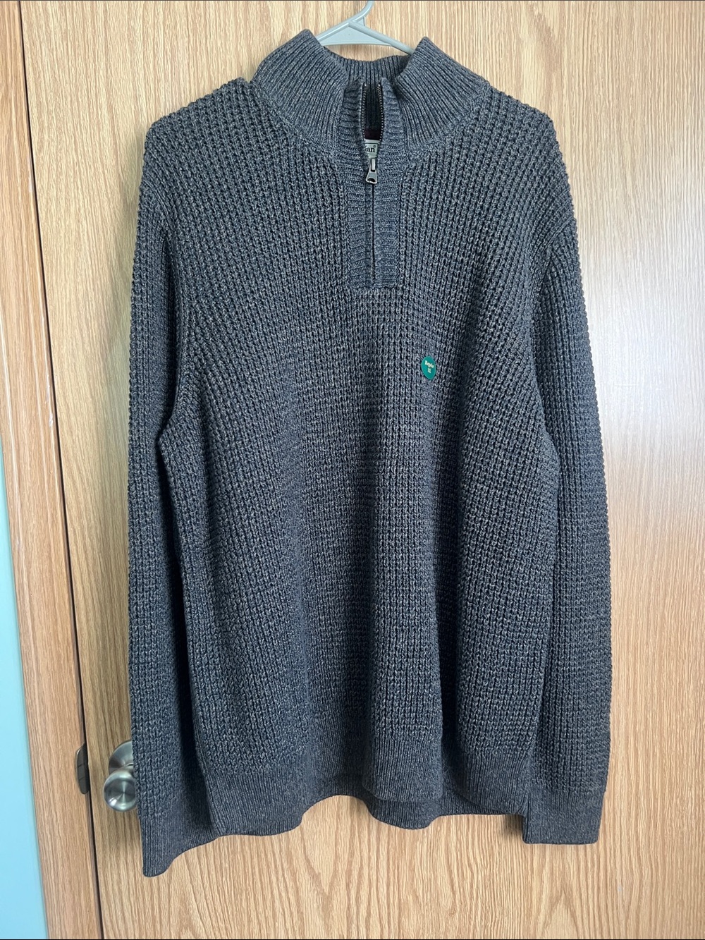 L.L. Bean Men's Dark Gray Quarter-Zip Knit Sweater
